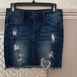 Machine Nouvelle Distressed Denim Skirt size L